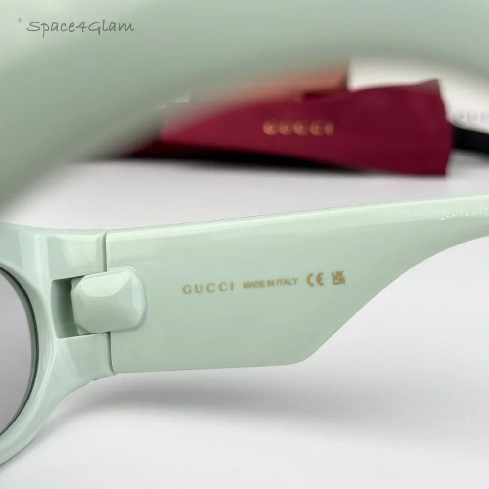 BRAND NEW Gucci GG1544S 003 Green Grey Unisex Oval Sunglasses GG 1544S